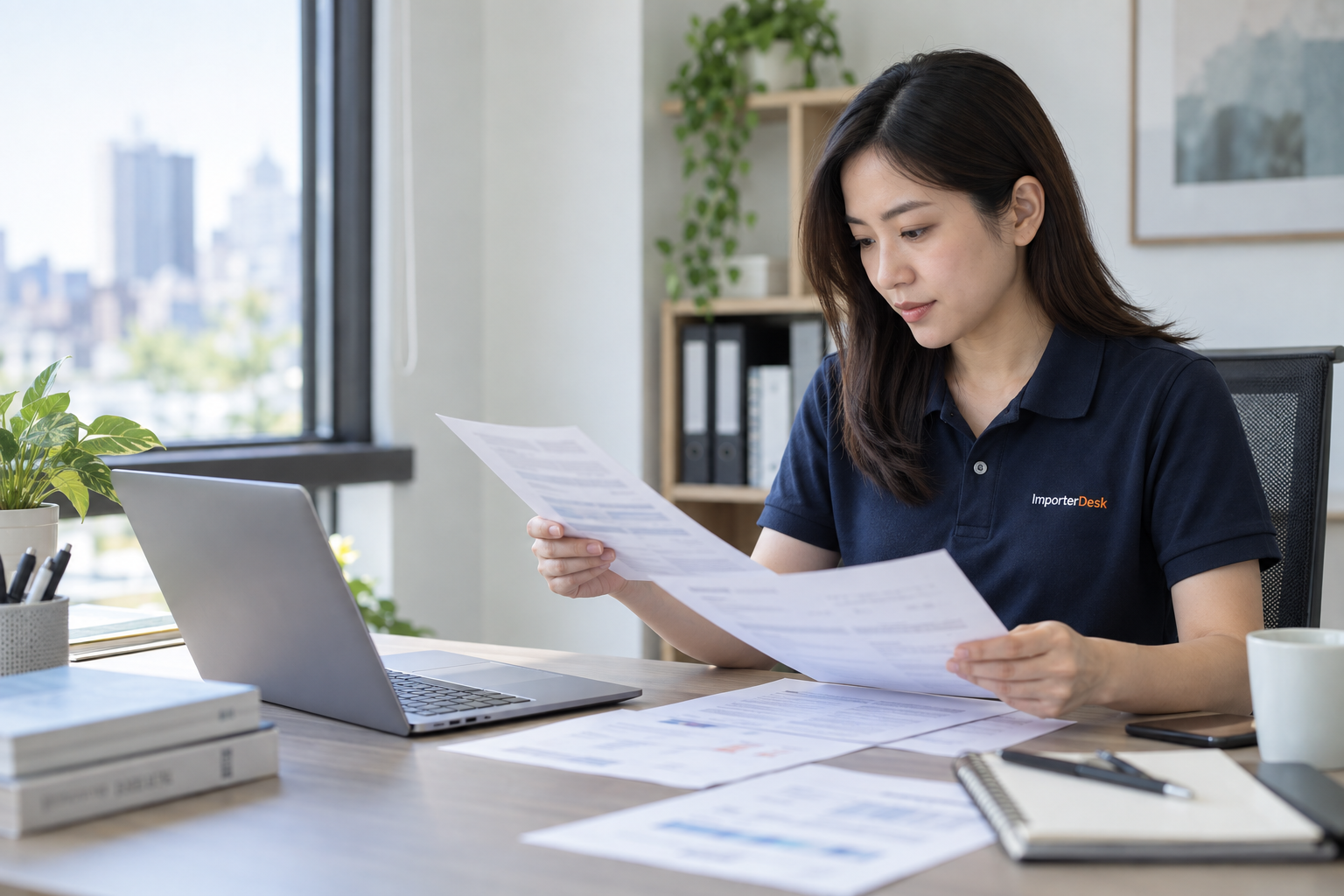 ImporterDesk 人員逐頁核對物流文件