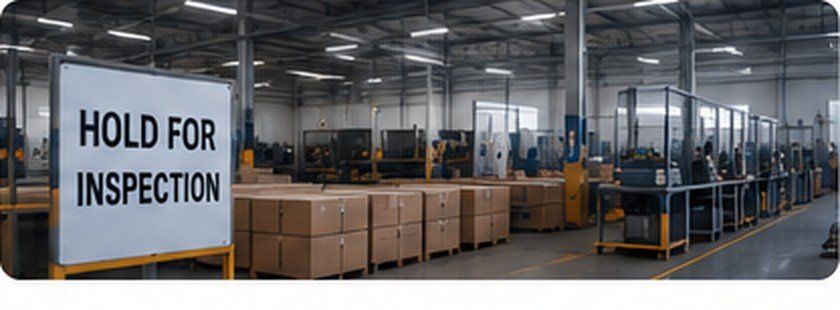 Cartons staged at the factory before shipment release